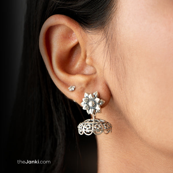 Janki Lotus Jhumki Earrings