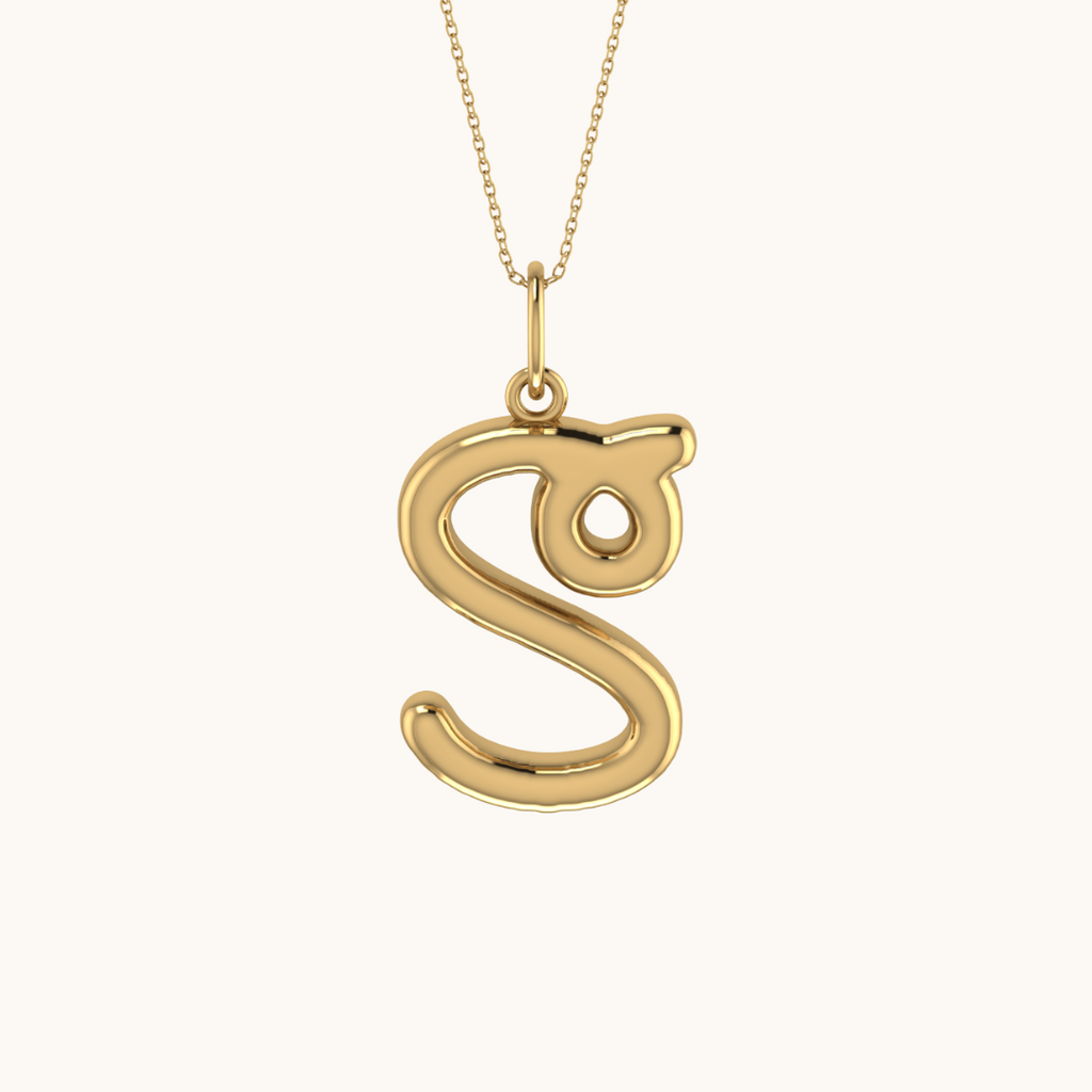 Joy Initial Necklace with chain ( A to Z Available)