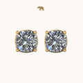 Gold Cushion Solitaire Studds by Arushaa