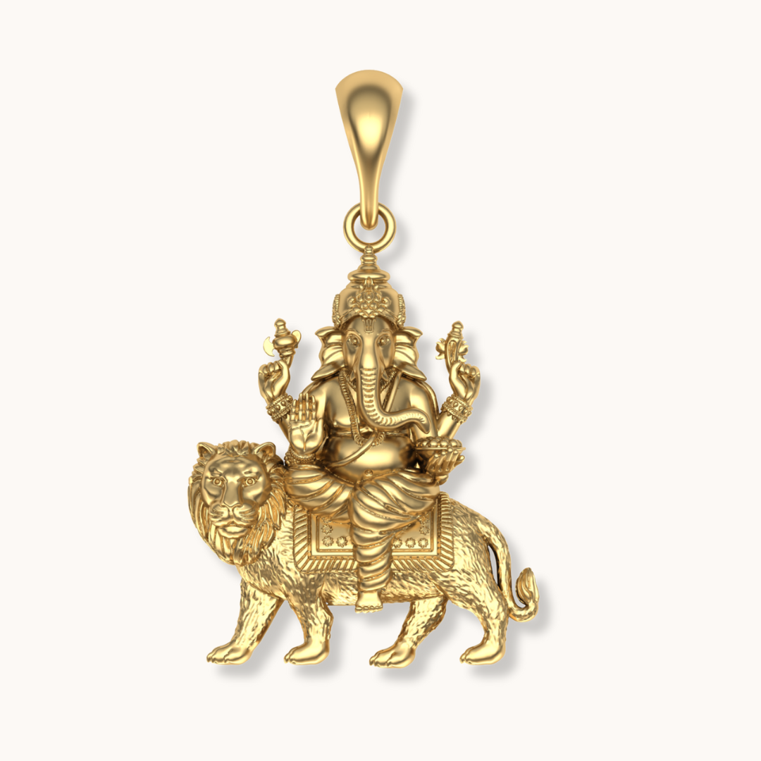 ganesh ji on sher pendent 