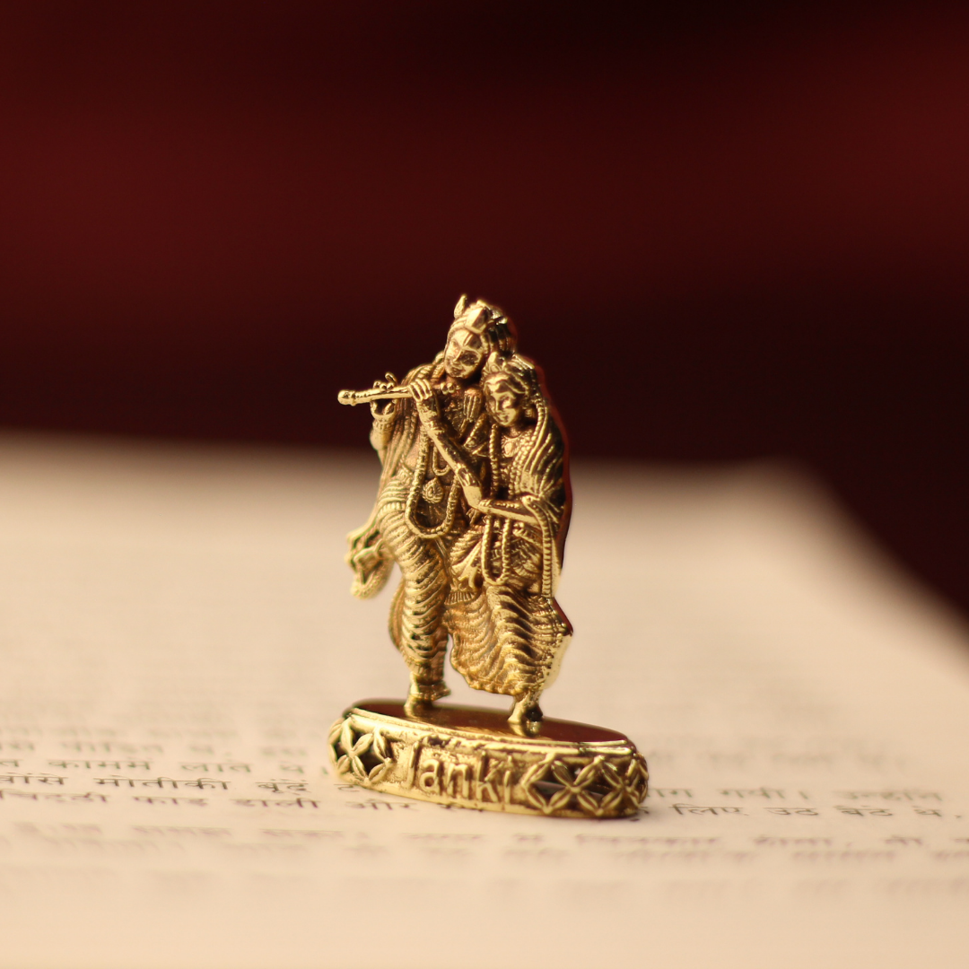 Shri Radha Krishna Idol/Murti in Pure Brass