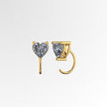 Solitaire Heart Cuddler Earrings