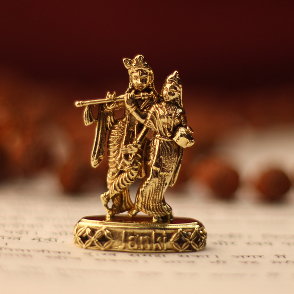 Shri Krishna Radha Idol/Murti in Pure Brass
