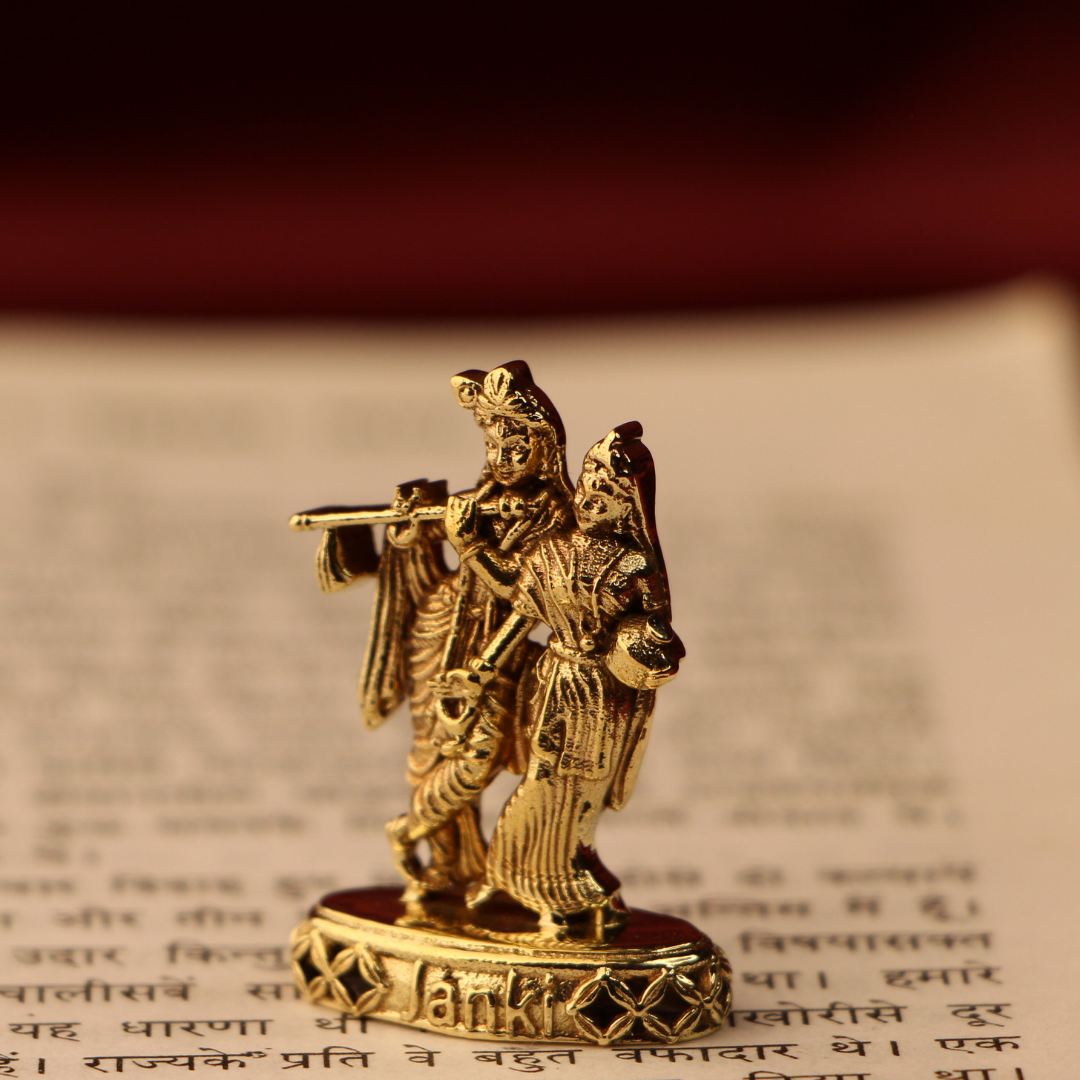 Shri Krishna Radha Idol/Murti in Pure Brass