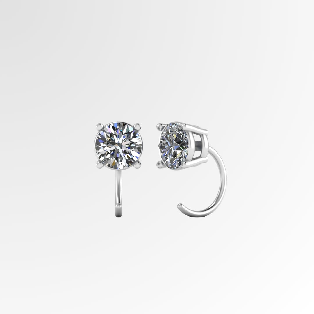 Solitaire Round Cuddler Earrings