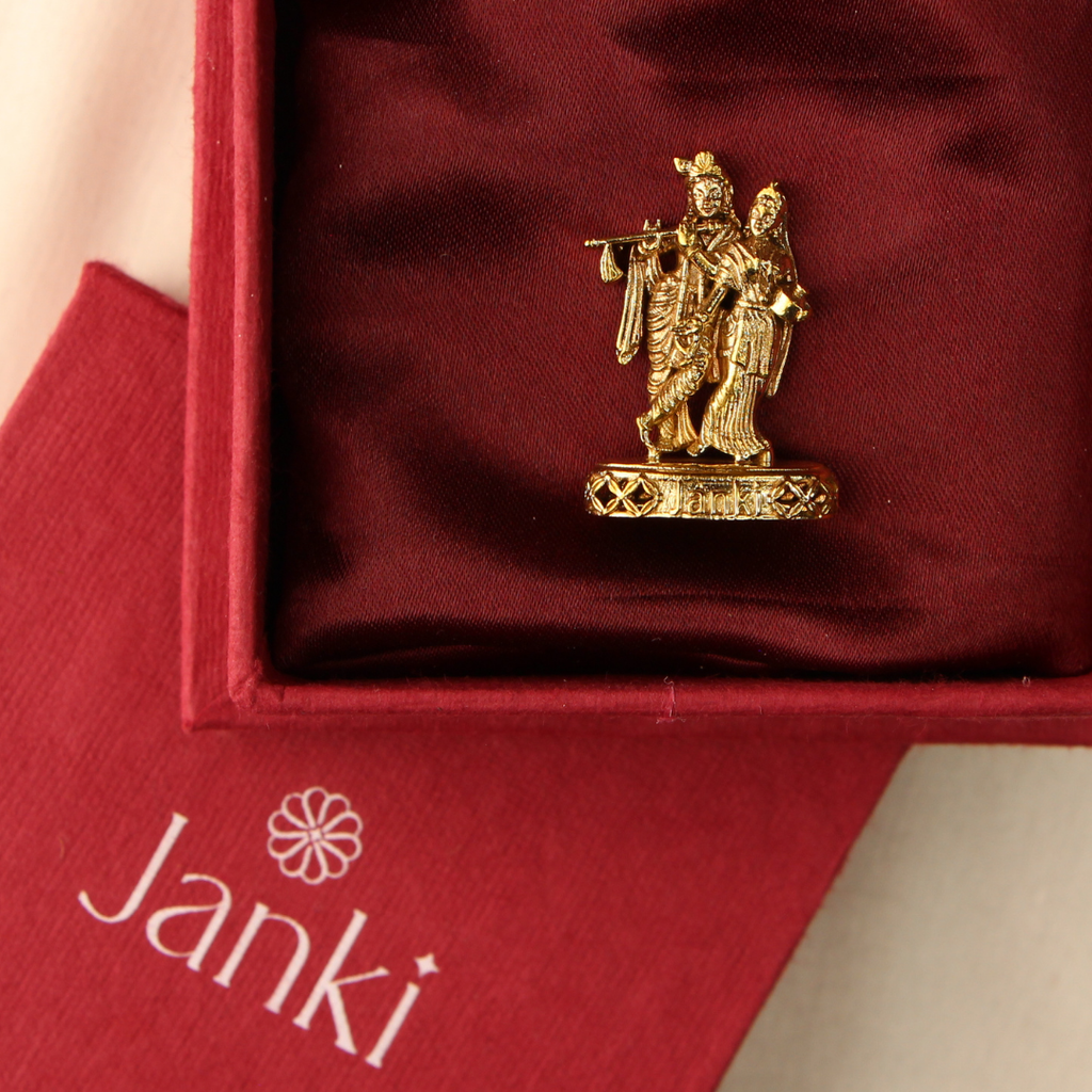 Shri Krishna Radha Idol/Murti in Pure Brass