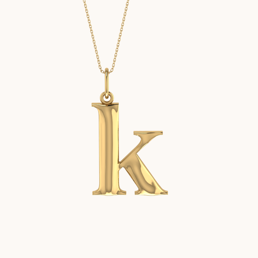 Moonlit Initial Necklace with chain ( A to Z Available)