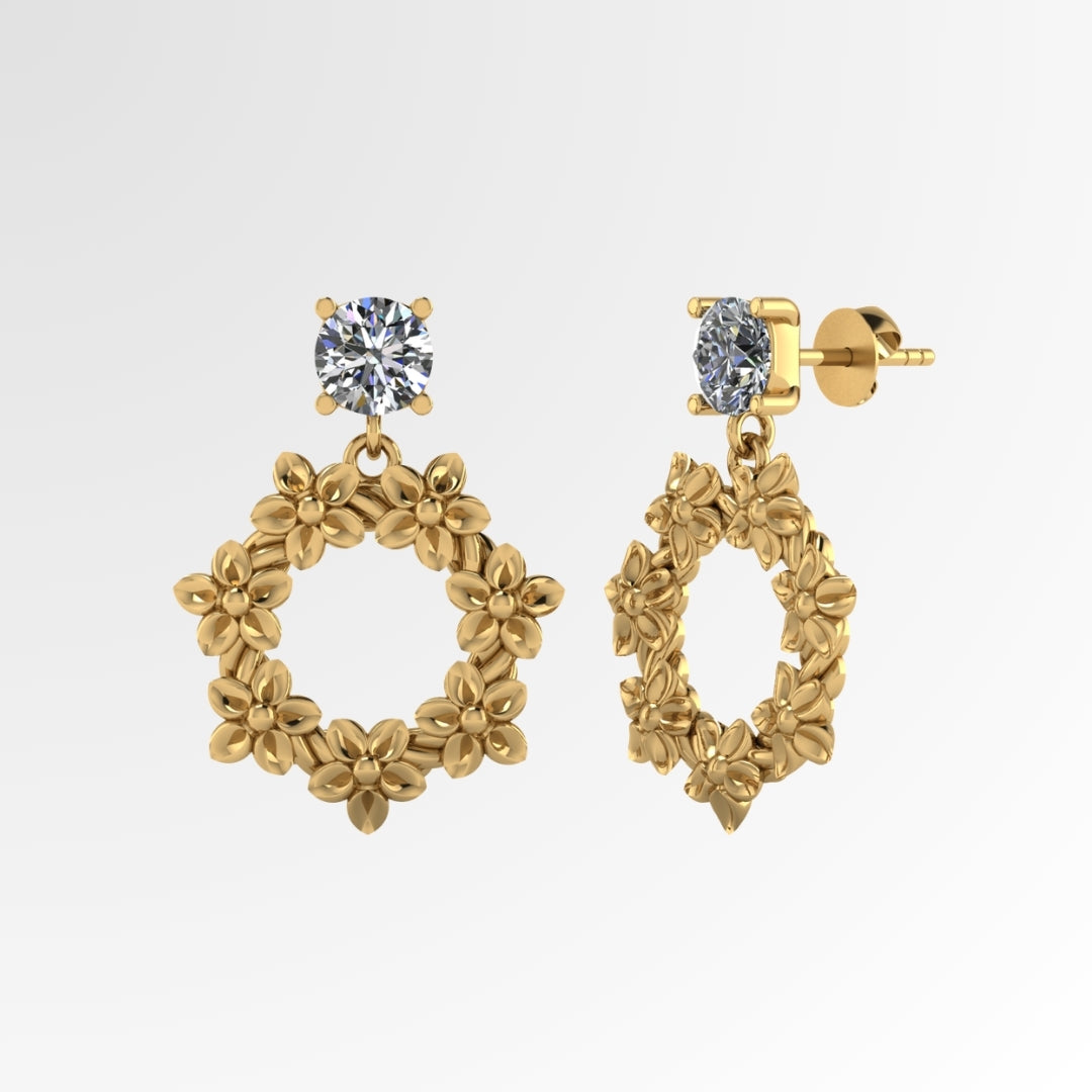 Floral Bouquet Drop Earrings