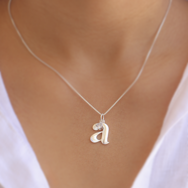 Moonlit Initial Necklace