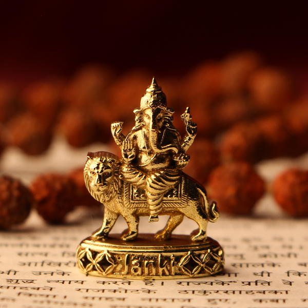 Shri Ganeshji Sawari Idol/Murti in Pure Brass