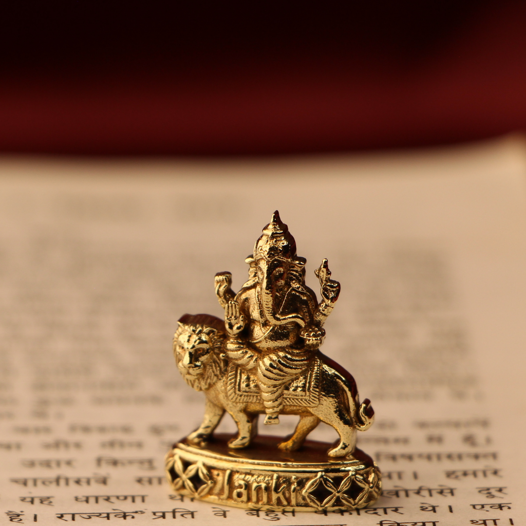 Shri Ganeshji Sawari Idol/Murti in Pure Brass