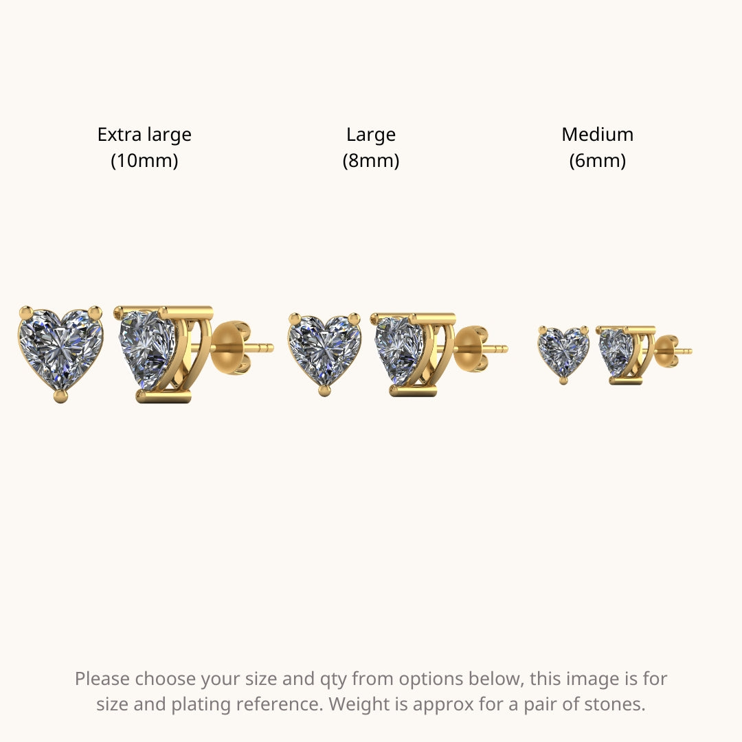 Gold Heart Solitaire Studds by Arushaa
