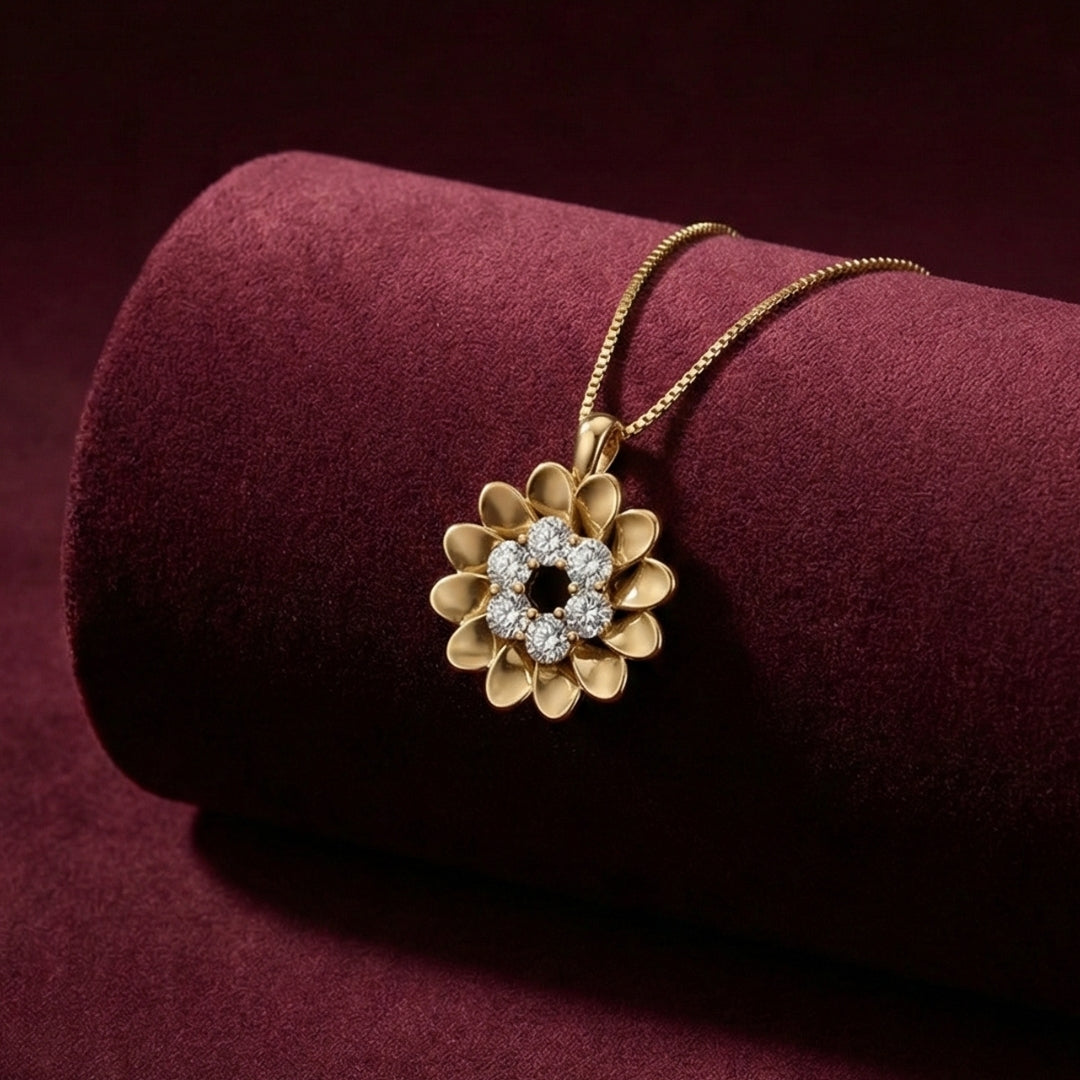 Marigold Necklace with chain by Arushaa