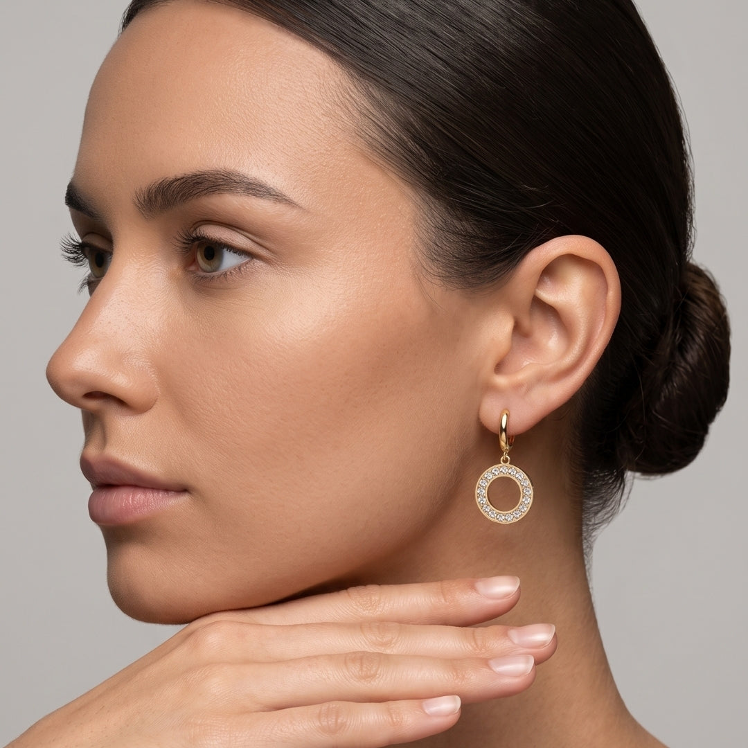 Eternity Circle Dangling Earrings