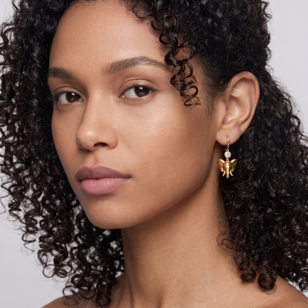 Jambo Happy Solitaire Dangling Earrings