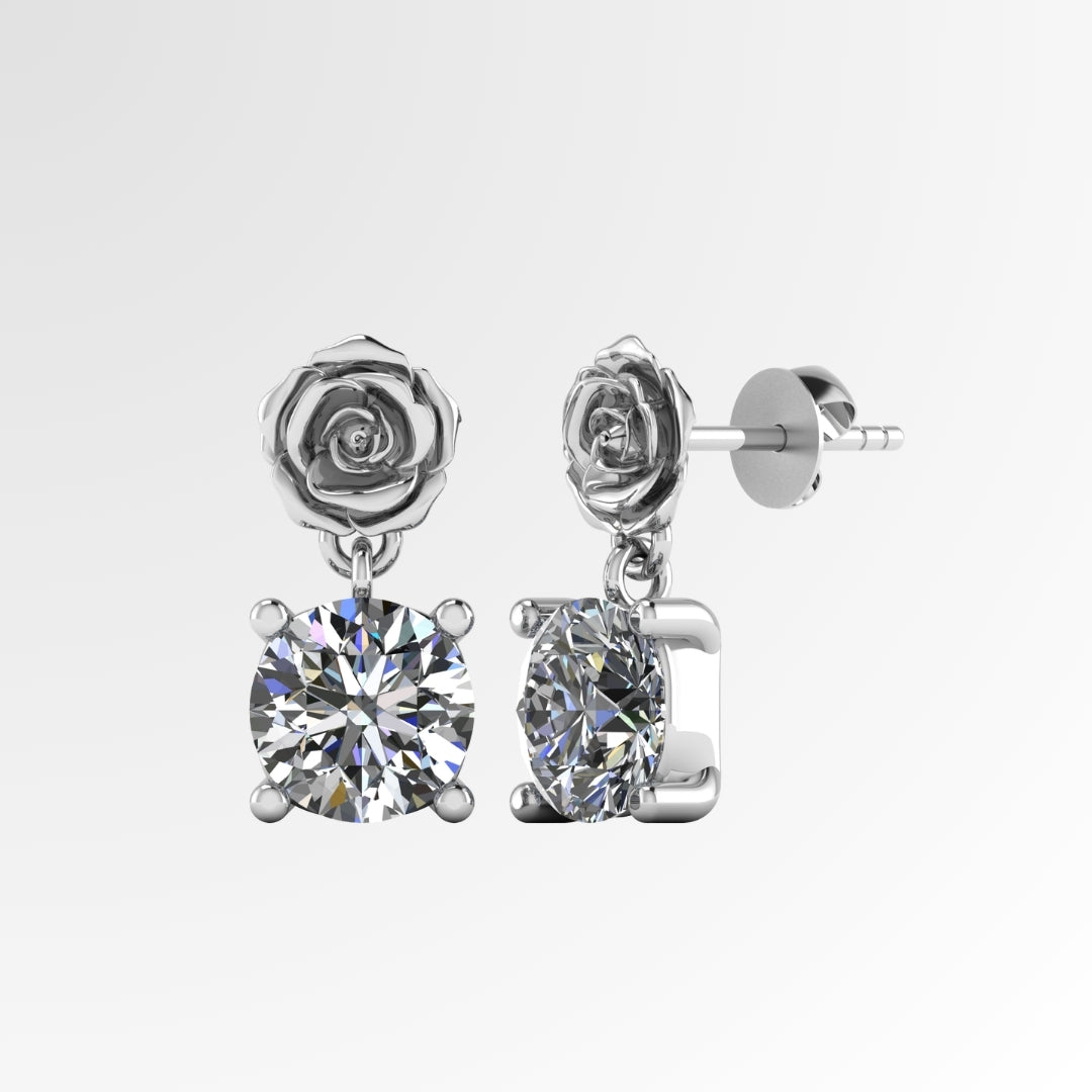 Dazzling Rose Drop Earrings