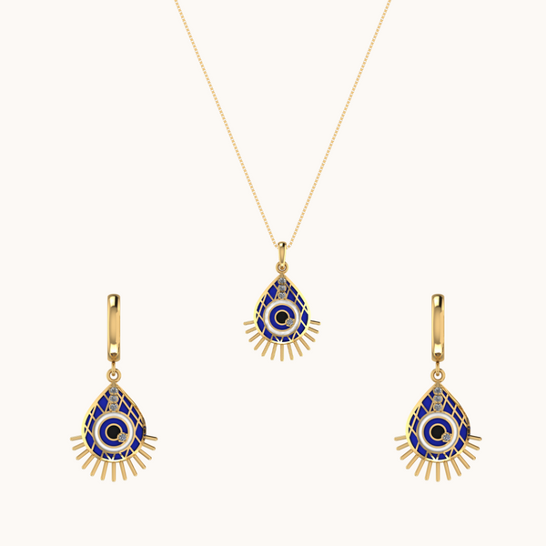 Stay Seen Evil Eye Earrings & Necklace Set