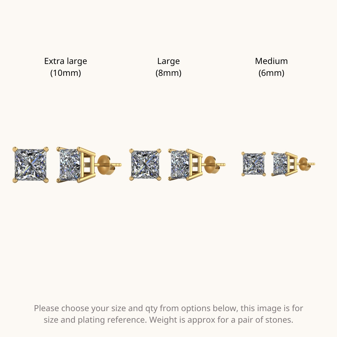 Gold Princes(Square) Solitaire Studds by Arushaa