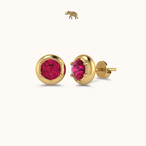 Classic Gold Solitaire Ruby Studds