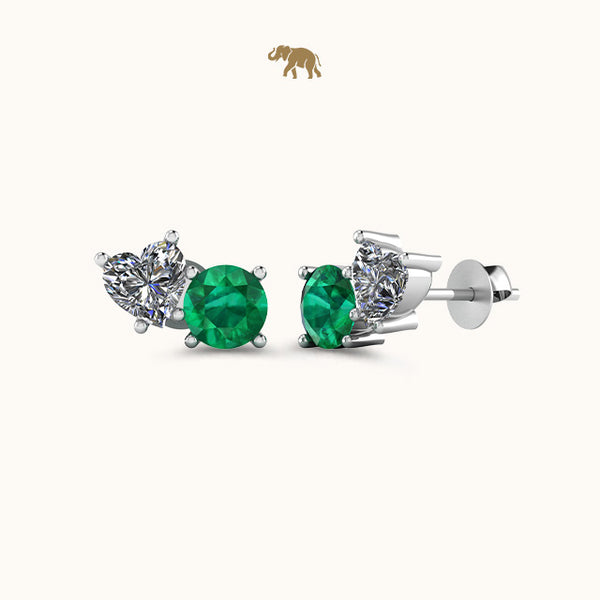 Emerald Toi Moi Heart Earrings