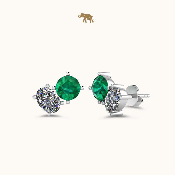 Emerald Toi Moi Oval Earrings