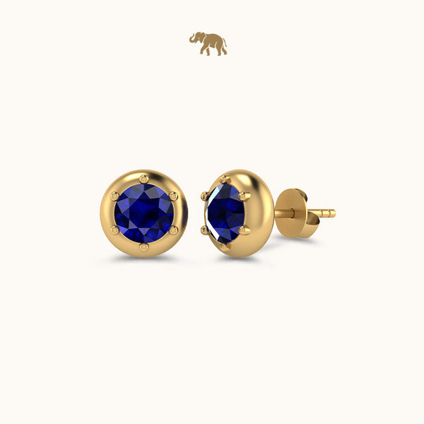 Classic Gold Solitaire Sapphire Studds