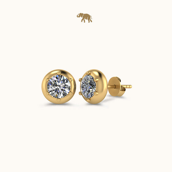 Classic Gold Solitaire Diamond Studds