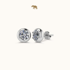 Classic Silver Solitaire Diamond Studds