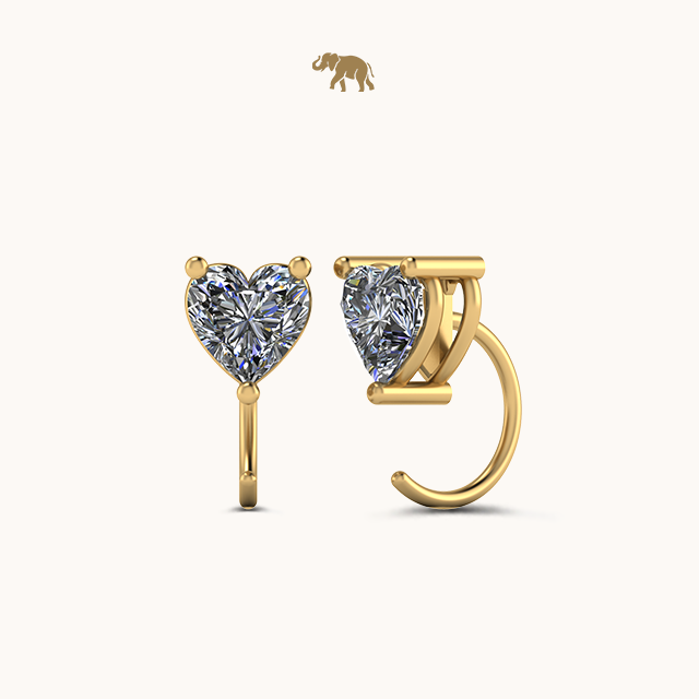 Solitaire Heart Cuddler Earrings – thejanki.com