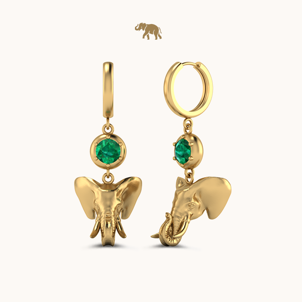 Jambo Happy Emerald Dangling Earrings