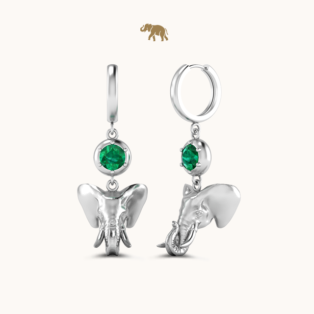 Jambo Happy Emerald Dangling Earrings