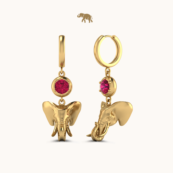 Jambo Happy Ruby Dangling Earrings