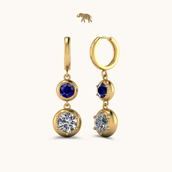 Graduating Sapphire & Diamond Solitaire Earrings