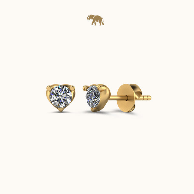 Forever Gold Heart Diamond Studds