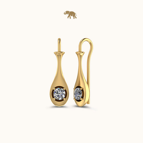 Dazzling Solitaire Pendulum Earrings