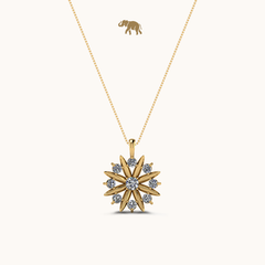 Grand Sunflower Necklace with chain by Arushaa