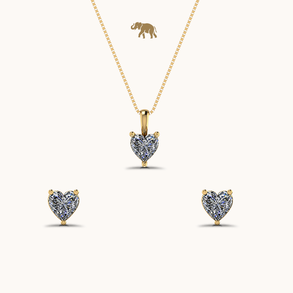 Heart Earrings & Necklace Set