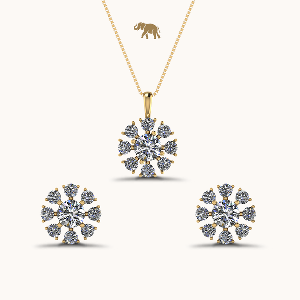 Lucky Solitaire Earring & Necklace Set