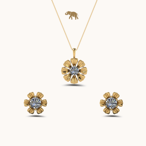 Royal Bloom Earrings & Necklace Set