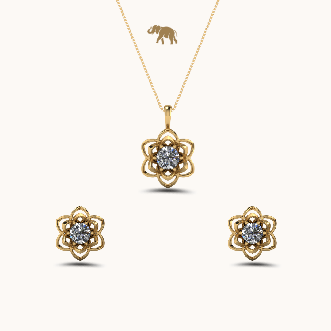 Regal Veil Earrings & Necklace Set