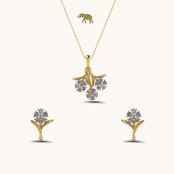 Leaflet Earrings & Necklace Set