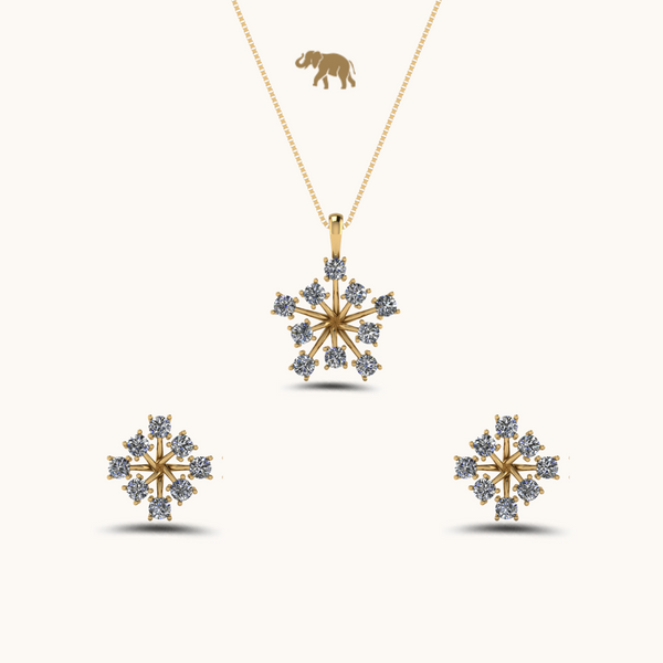 Ivory Glint Earrings & Necklace Set
