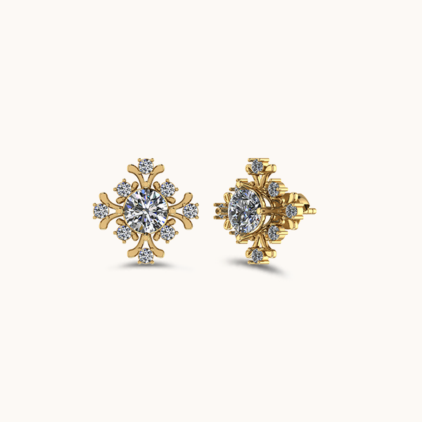 Crown Solitaire Earrings