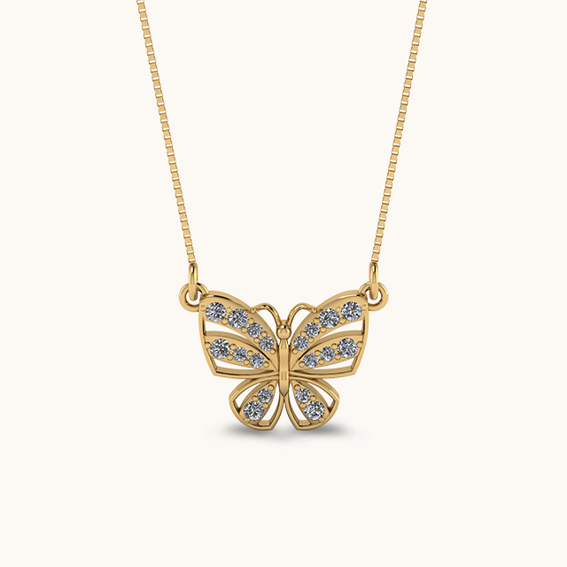 Winged Solitaire Necklace