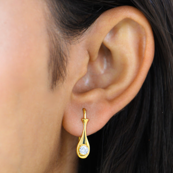 Dazzling Solitaire Pendulum Earrings