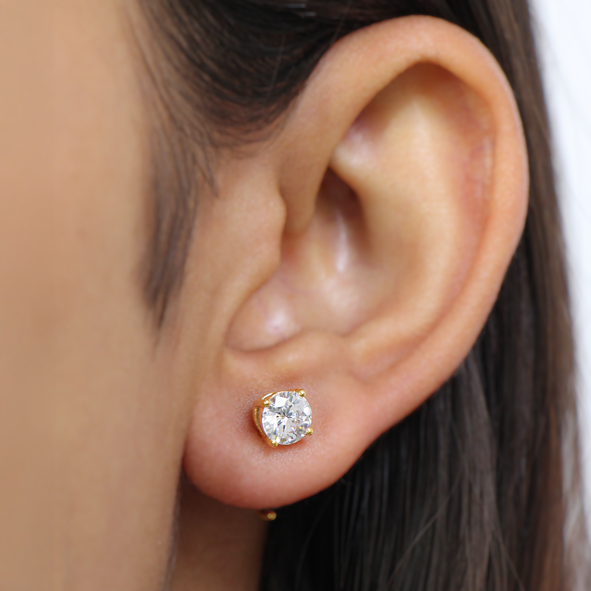 Solitaire Round Cuddler Earrings