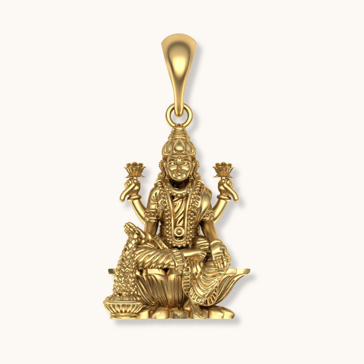 Laxmi Mata pendent with chain gold plated 