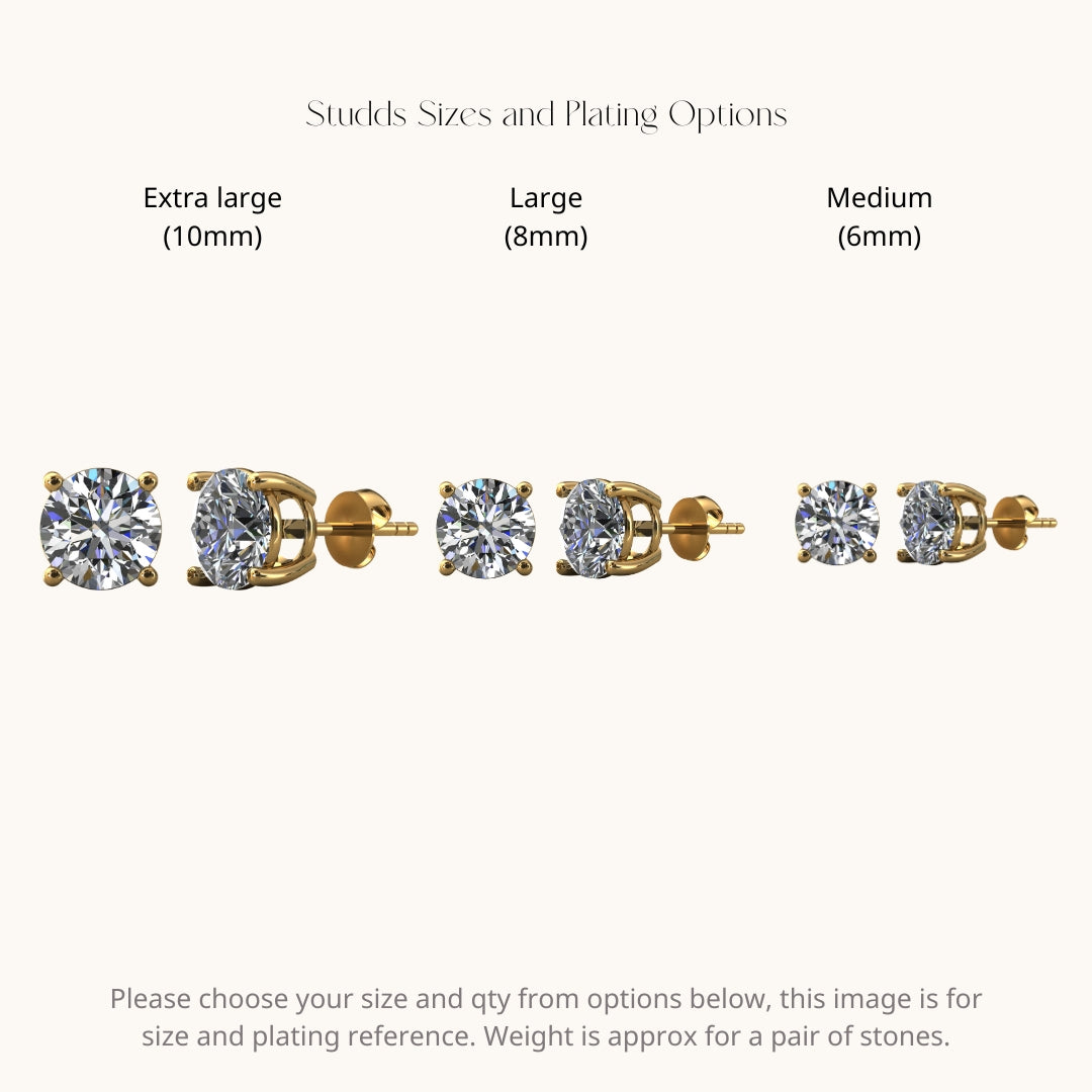 Gold Round Solitaire Studds by Arushaa