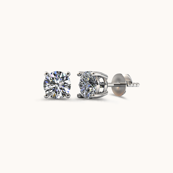 Silver Solitaire Diamond Zirconia  Studs