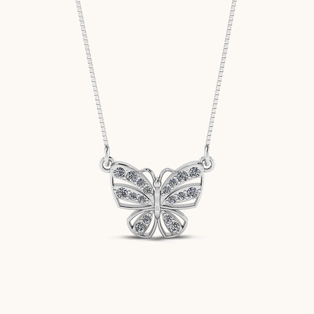 Winged Solitaire Necklace